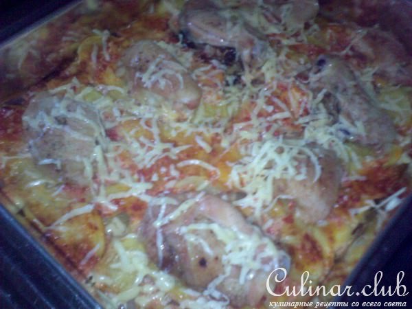 le patate a cubetti in salsa rosa (картофельная запеканка в розовом соусе)