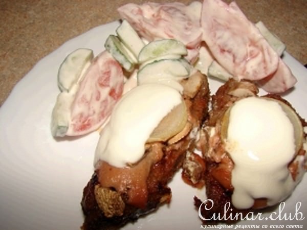 Печень с паштетом и грибами