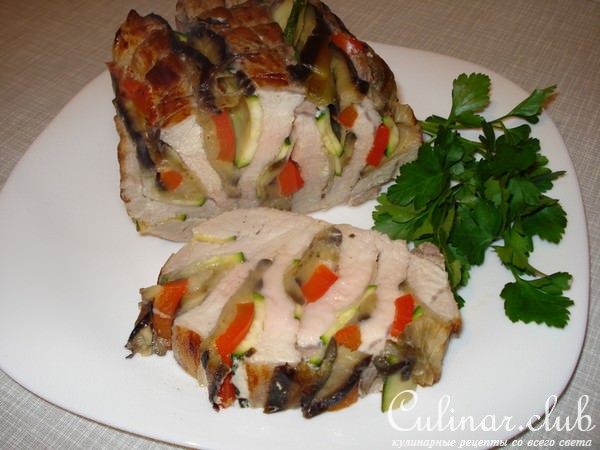 Запечённая шейка с овощами