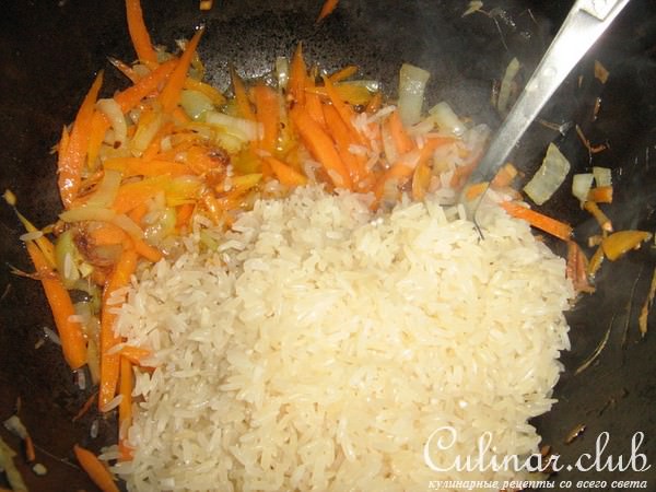 Рис постный с овощами и специями.