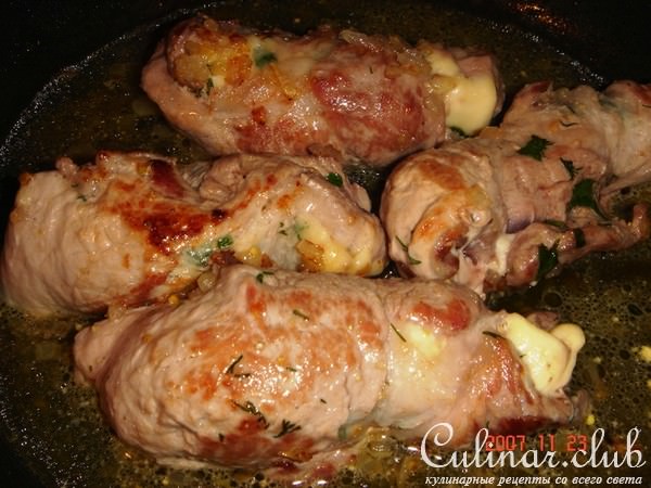свиные рулетики сливочные