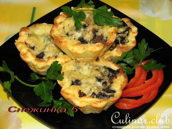 Картофельные тарталетки с грибами