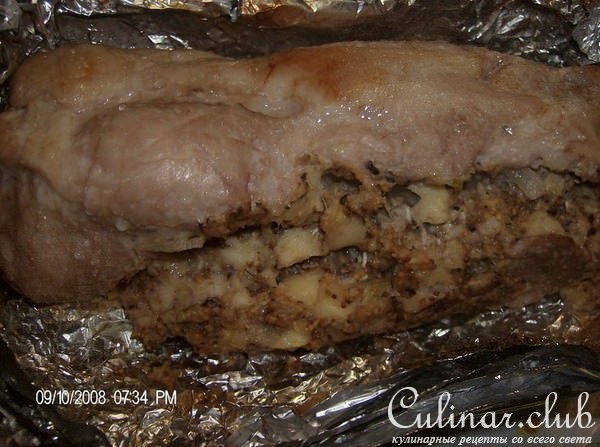 Окорок с яблоками и горчицей