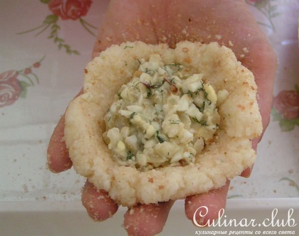 Манные зразы с яйцом