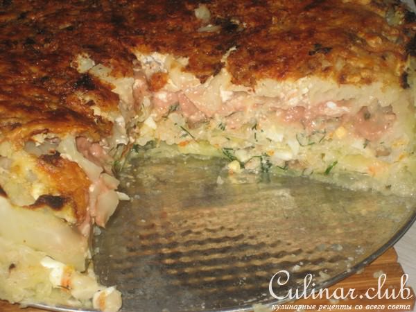 Капустный каравай с гусиным паштетом.