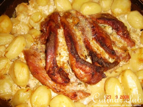 Мясная гармошка с сыром и картошкой,с кокосовым молоком