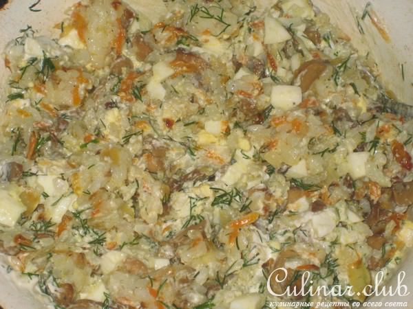 Капустный каравай с гусиным паштетом.