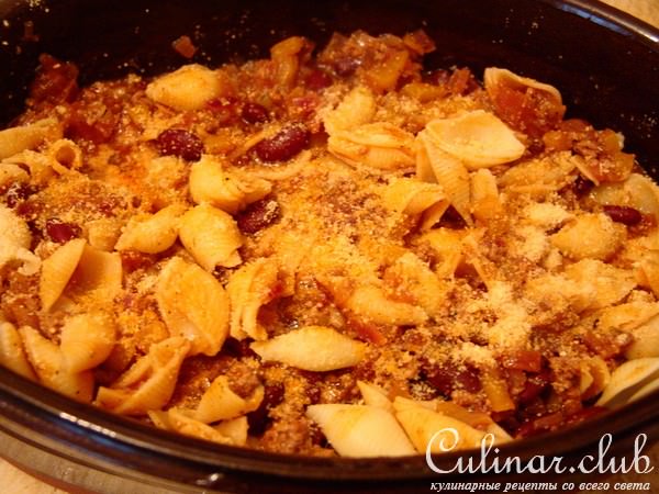 Чили с макаронами, (вариант в духовке)