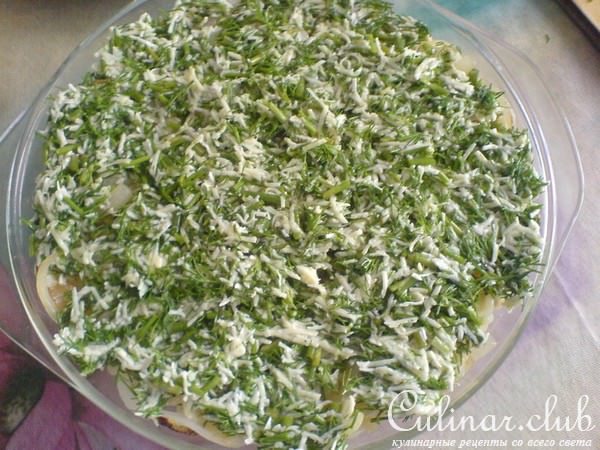 Лапшевник сырный с зеленью
