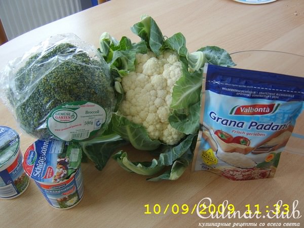 Гратэн капустный под сырно-сливочным соусом
