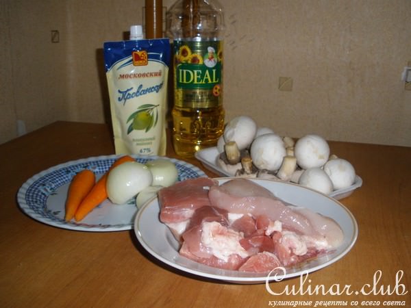 Рагу "курица + свинина"