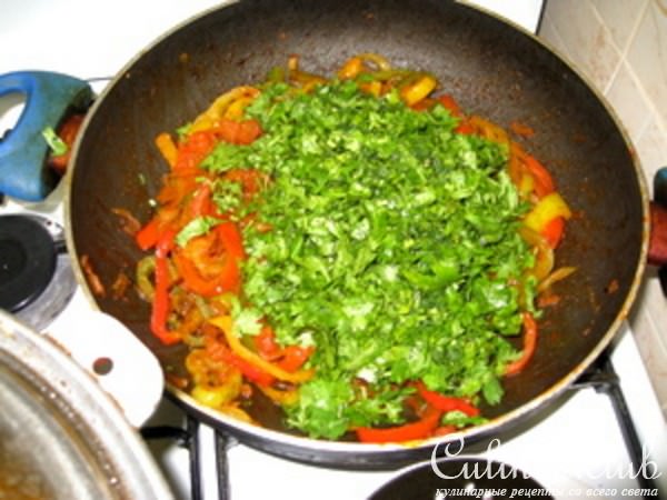 Мясо индейки с болгарским перцем