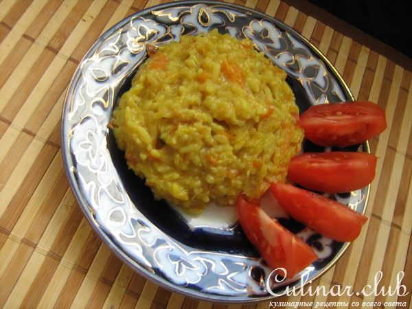 Рис постный с овощами и специями.