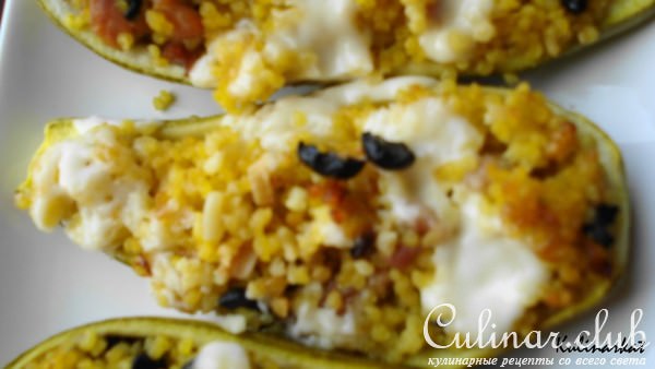 Кабачки, фаршированные пшеном