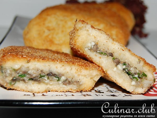 Картофельные пирожки с грибной начинкой Вариант