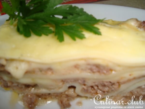 Лазанья с мясом, тесто для лазаньи.