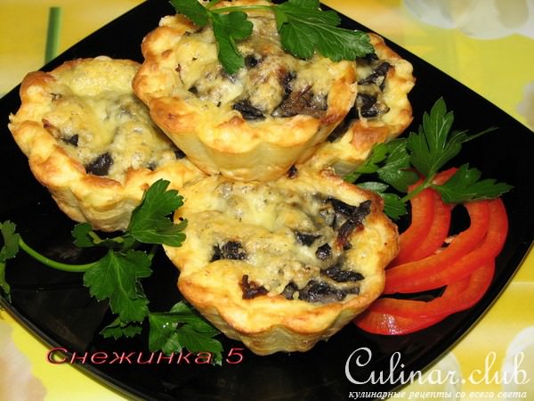 Картофельные тарталетки с грибами