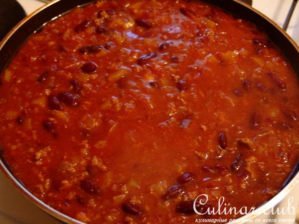 Чили с макаронами, (вариант в духовке)