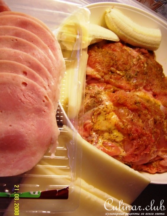 Куриные зразы с кокосом и бананом