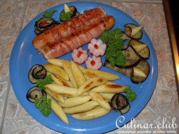 Шупфнудельн с гарниром (Schupfnudeln mit Beilagen)