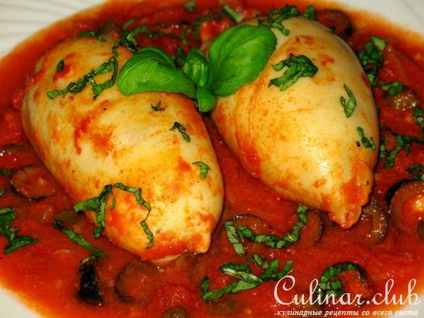 Фаршированные тушки кальмаров с овощами (Calamari ripieni di verdure)