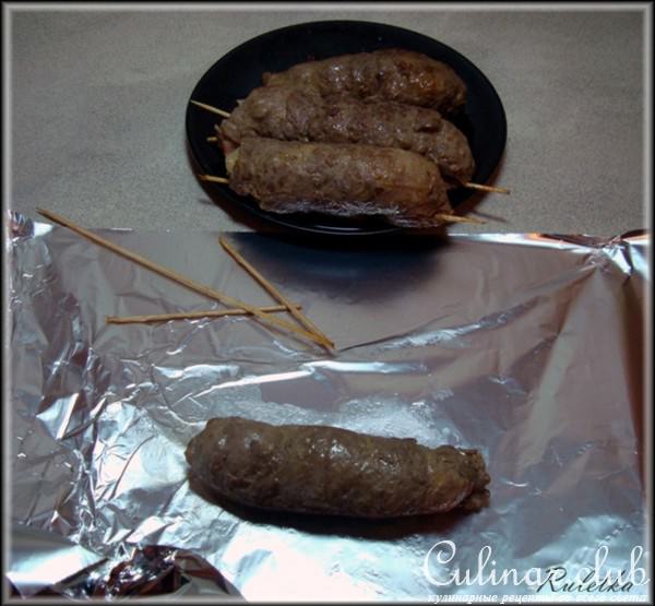 Мясные роллы в сидровом соусе.