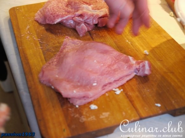 Fuldaer Sack (Свинной шницель фаршированный фетой)