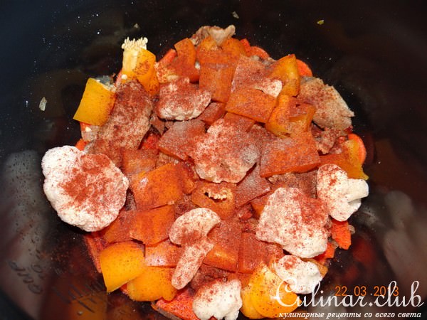 Жаркое из свиных рёбер с овощами