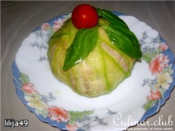 Шарлотка с кабачками и курицей