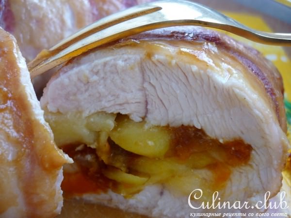 Запечённая индейка с начинкой из кураги и яблок(ДУЭЛЬ)