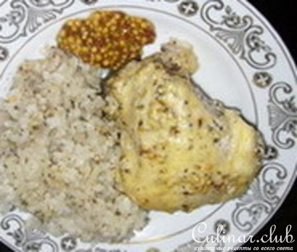 Курочка с рисом в рукаве на французский манер