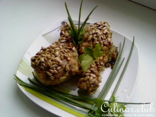 Куриные ножки, запечённые с семечками.
