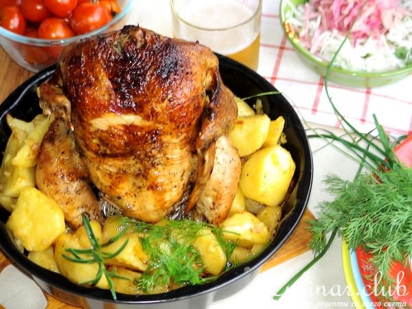 Курица, запеченная в форме для кекса