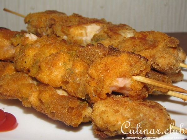 Куриные шашлычки в "шубе"