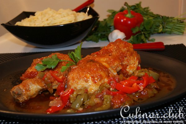 Курица каччиаторе(pollo alla cacciatora)