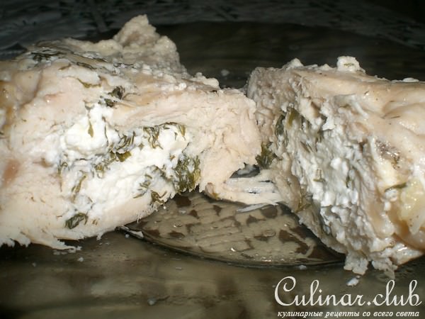 Кармашки из куриной грудки с брынзой и зеленью