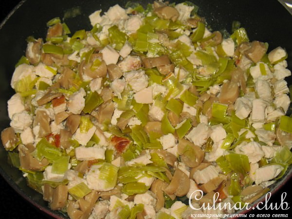 Канеллони с курицей и грибами