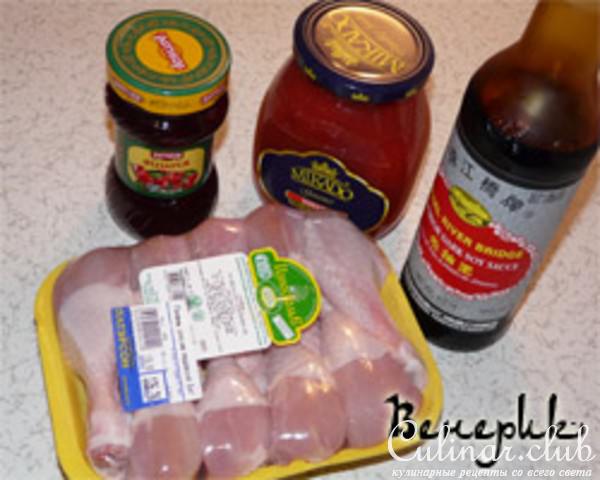 Куриные ножки в вишнёвом маринаде