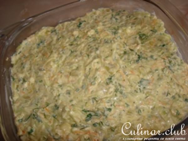 Палтус, запеченый с кабачком.