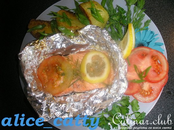 ФОРЕЛЬ С ПОМИДОРОМ И ЛИМОНОМ