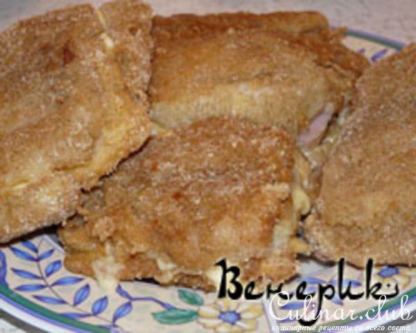 рыбное филе с ветчиной и сыром