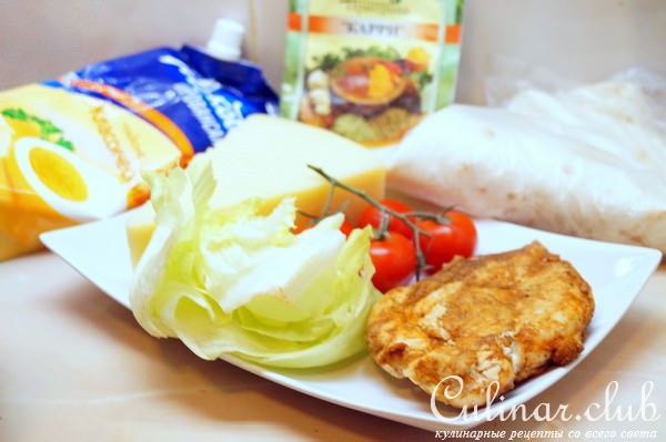 Домашняя шаурма с куриной грудкой и карри-соусом. Тест-драйв.