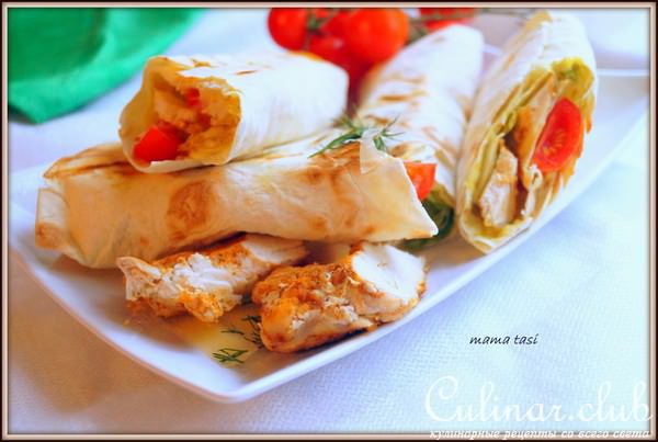 Домашняя шаурма с куриной грудкой и карри-соусом. Тест-драйв.