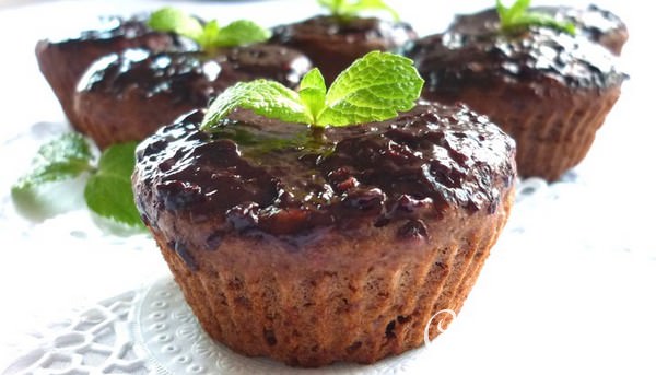Шоколадные кексы с конфитюром без яиц и масла!(заходите,угощайтесь!)