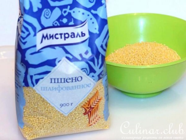 Каша пшённая со шкварками