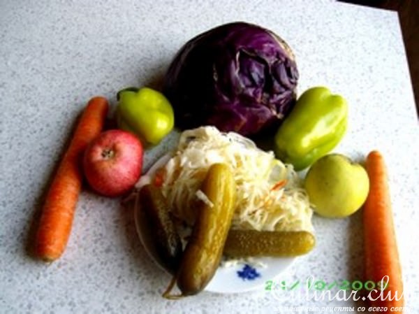 Солянка с краснокочанной капустой