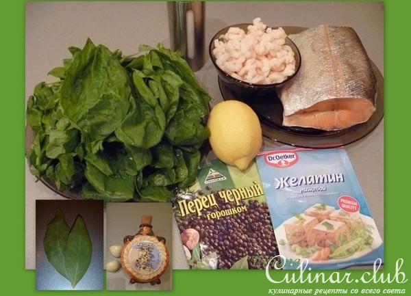Паштет из форели с креветками и шпинатом