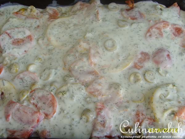 Кета запеченая с оливками и лимоном