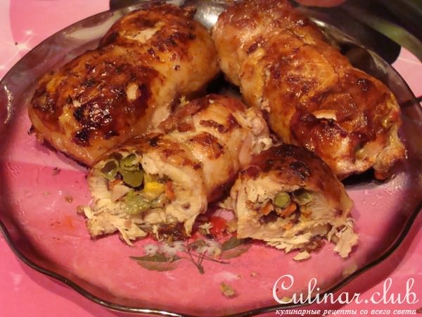 Куриные окорочка фаршированные.
