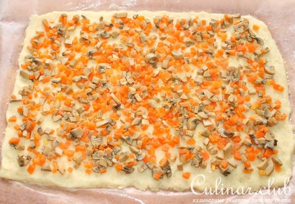Картофельные роллы с грибами и морковью + густой соус из огурца и черемши